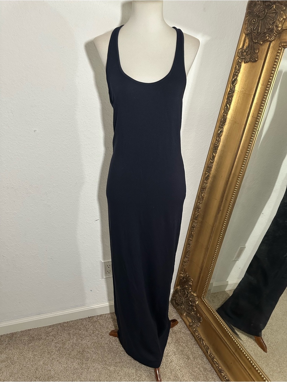 BleuSalt Black Racerback Maxi Dress Tencel Modal Size 1/Small $215